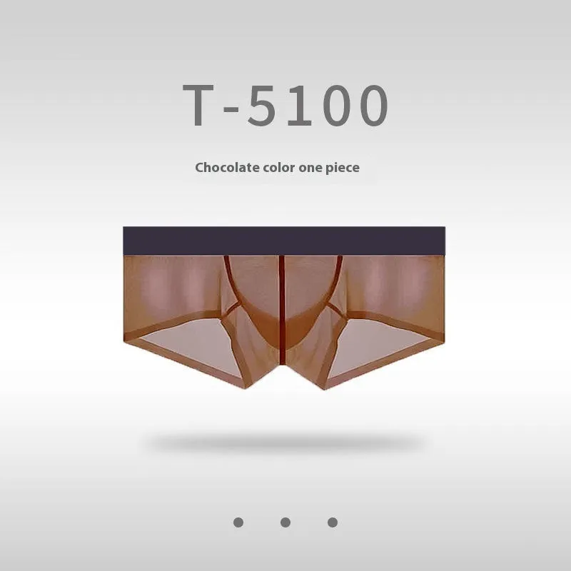 Men's seamless low-waist ice silk underwear in multiple colours on a white background.