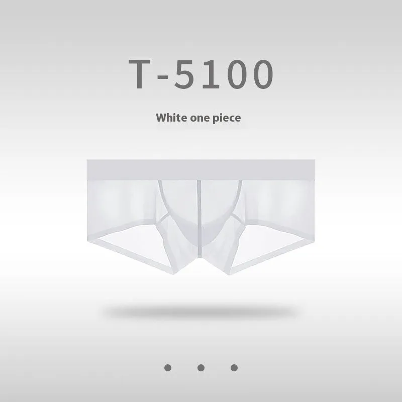 Men's seamless low-waist ice silk underwear in multiple colours on a white background.