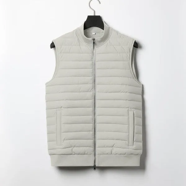 European and American down jacket vest in light stand collar style, corduroy fabric, available in black, light gray, navy blue, sizes M to XXXL
