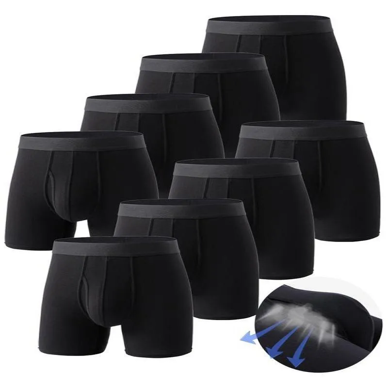 Men's bamboo fibre lace boxer briefs in black - breathable nylon blend with cotton-lined cup - front view