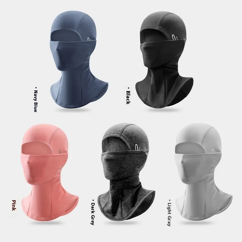 Winter wind-proof cold protection thermal headgear mask in black for outdoor cycling and riding