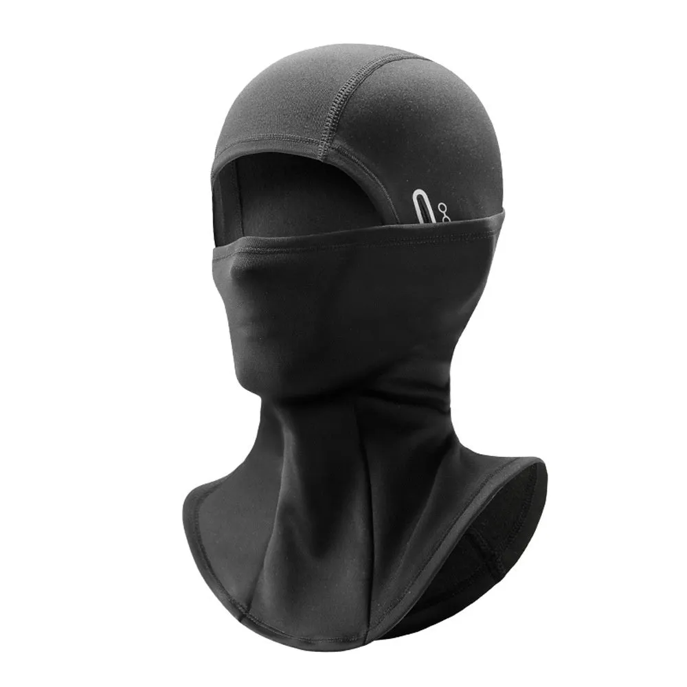 Winter wind-proof cold protection thermal headgear mask in black for outdoor cycling and riding