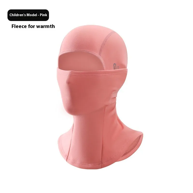 Winter wind-proof cold protection thermal headgear mask in black for outdoor cycling and riding