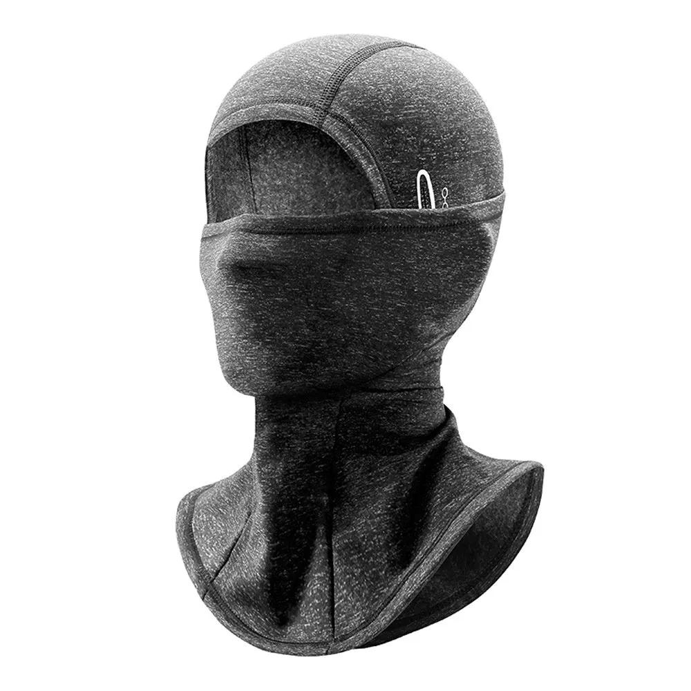 Winter wind-proof cold protection thermal headgear mask in black for outdoor cycling and riding
