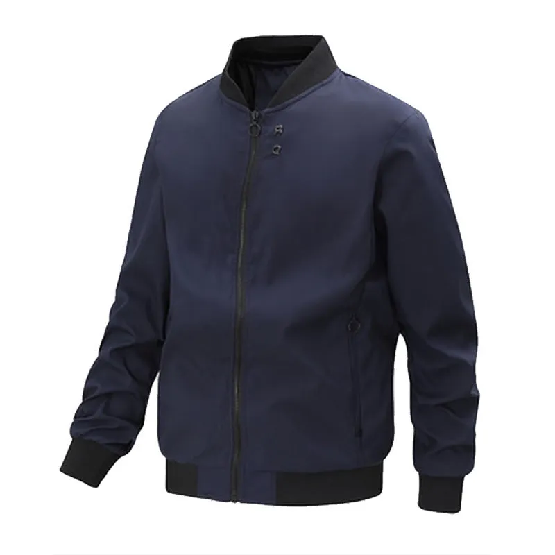 Men's slim-fit fashion collar casual jacket in chemical fibre blend, available in multiple colours