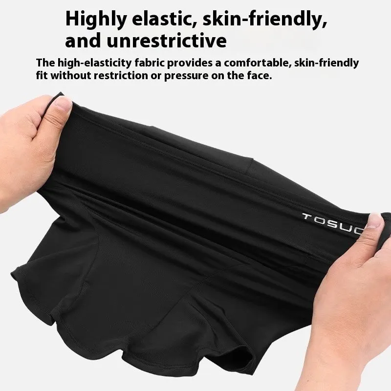 Ice silk sun-proof headgear with 3D sunshade in black, gray, and white for outdoor cycling mask
