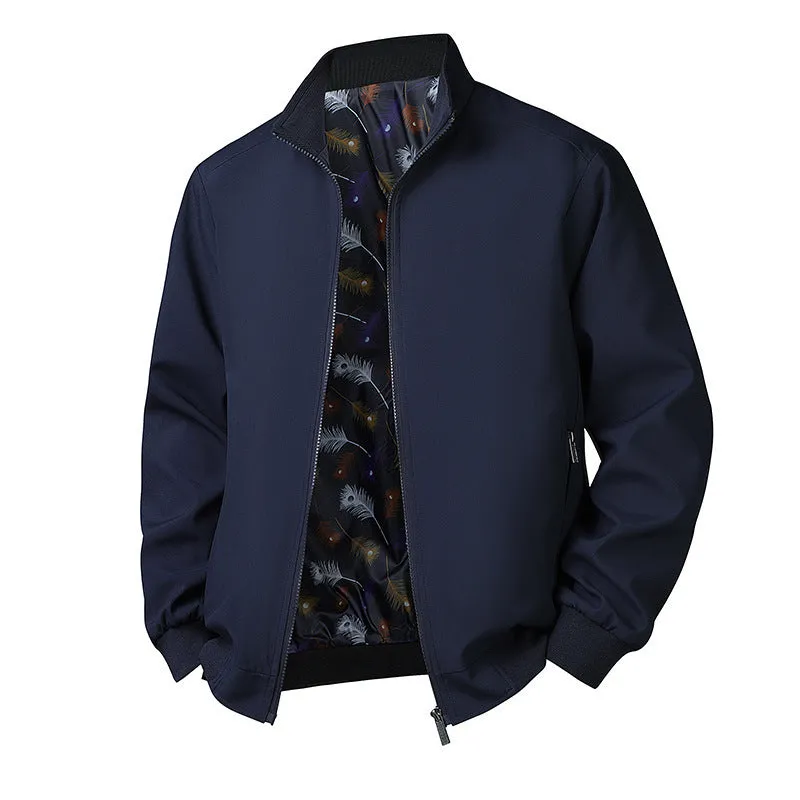 Plus size men's grey plaid corduroy hooded jacket with stand-up collar and patch pockets
