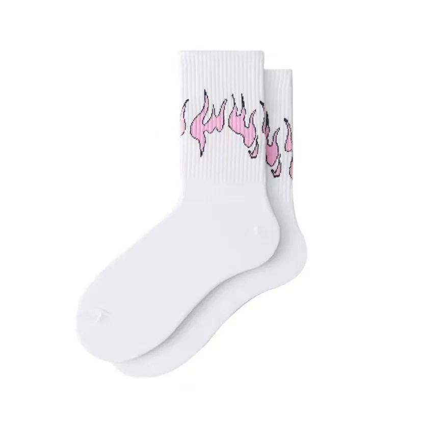 New Flame pure cotton sports socks for men and women in black and blue colour