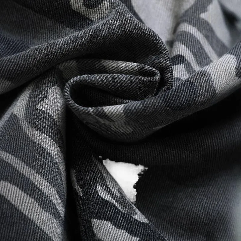 Men's camouflage polo collar jacket in cotton, regular fit, dark green camouflage colour, spring autumn daily wear