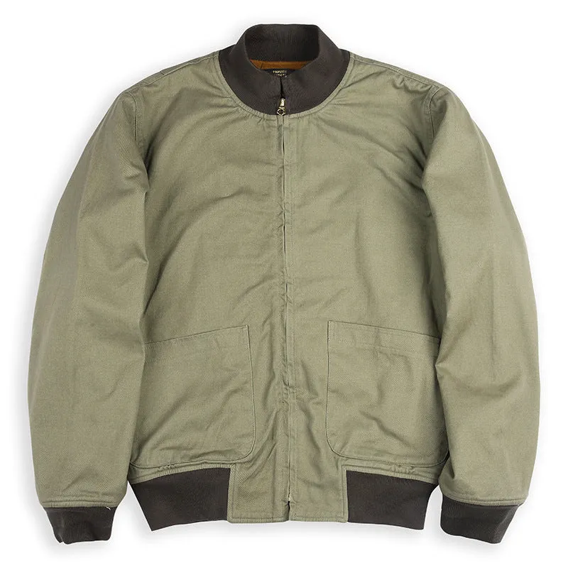 Solid colour men's cotton tank jacket coat with stand collar and size stick pocket in 1602 army green