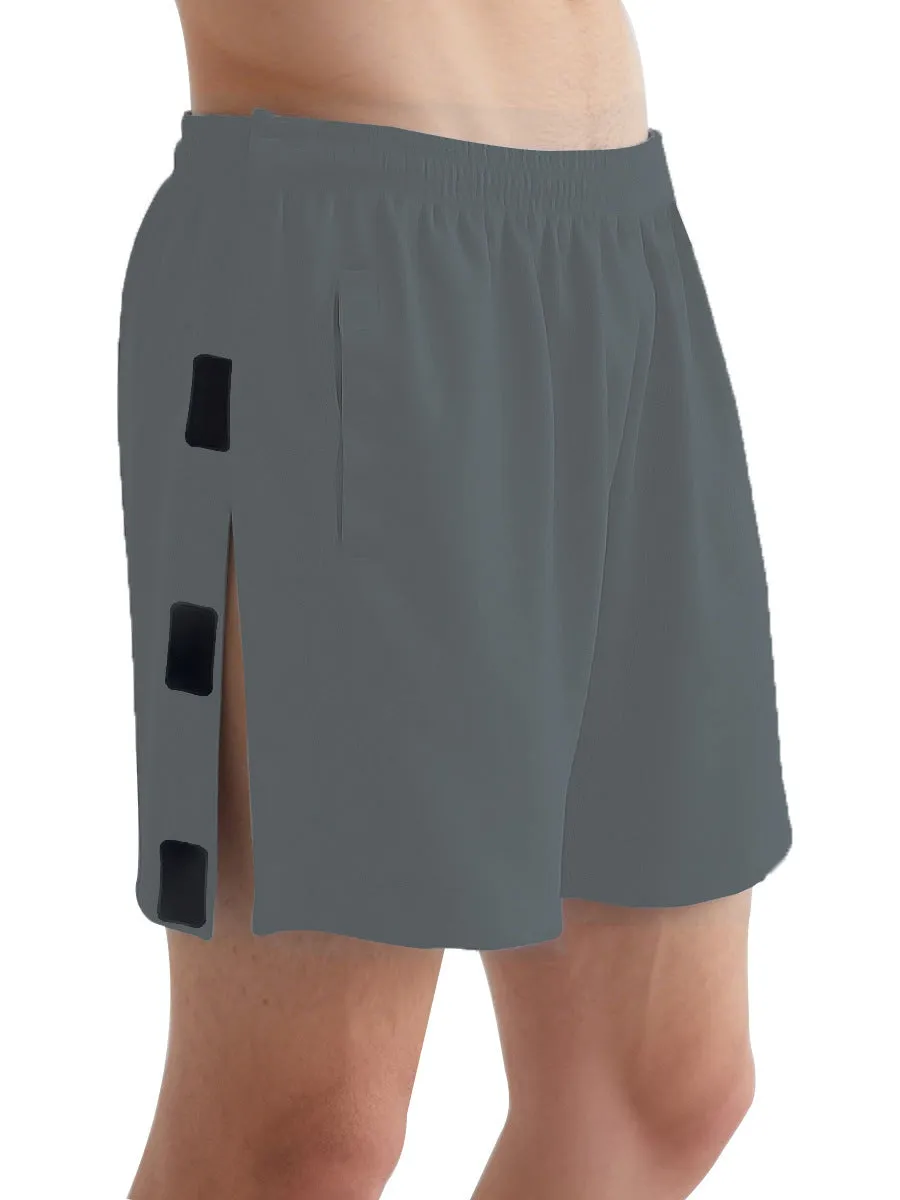 Men's fracture underwear velcro pants in black, easy off waist and leg, polyester fabric