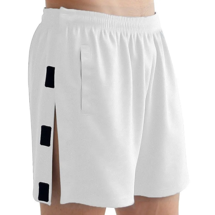 Men's fracture underwear velcro pants in black, easy off waist and leg, polyester fabric