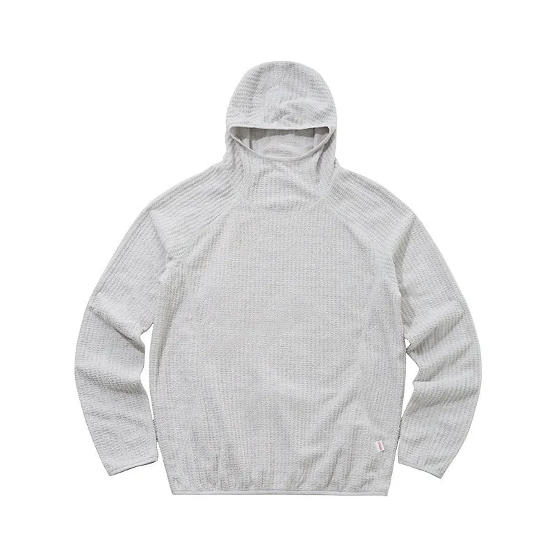 Men's loose fit polyester fibre hoodie in ink black with raglan sleeves and patch pocket