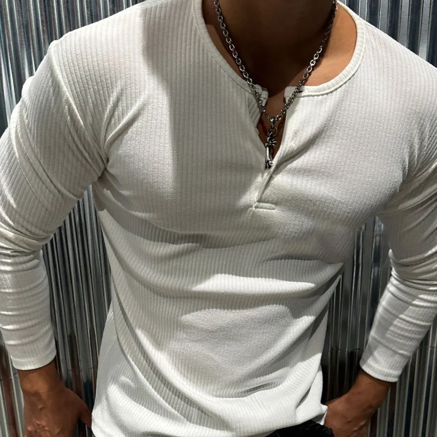 Men's striped quick-drying breathable top in black with rabbit fur fabric