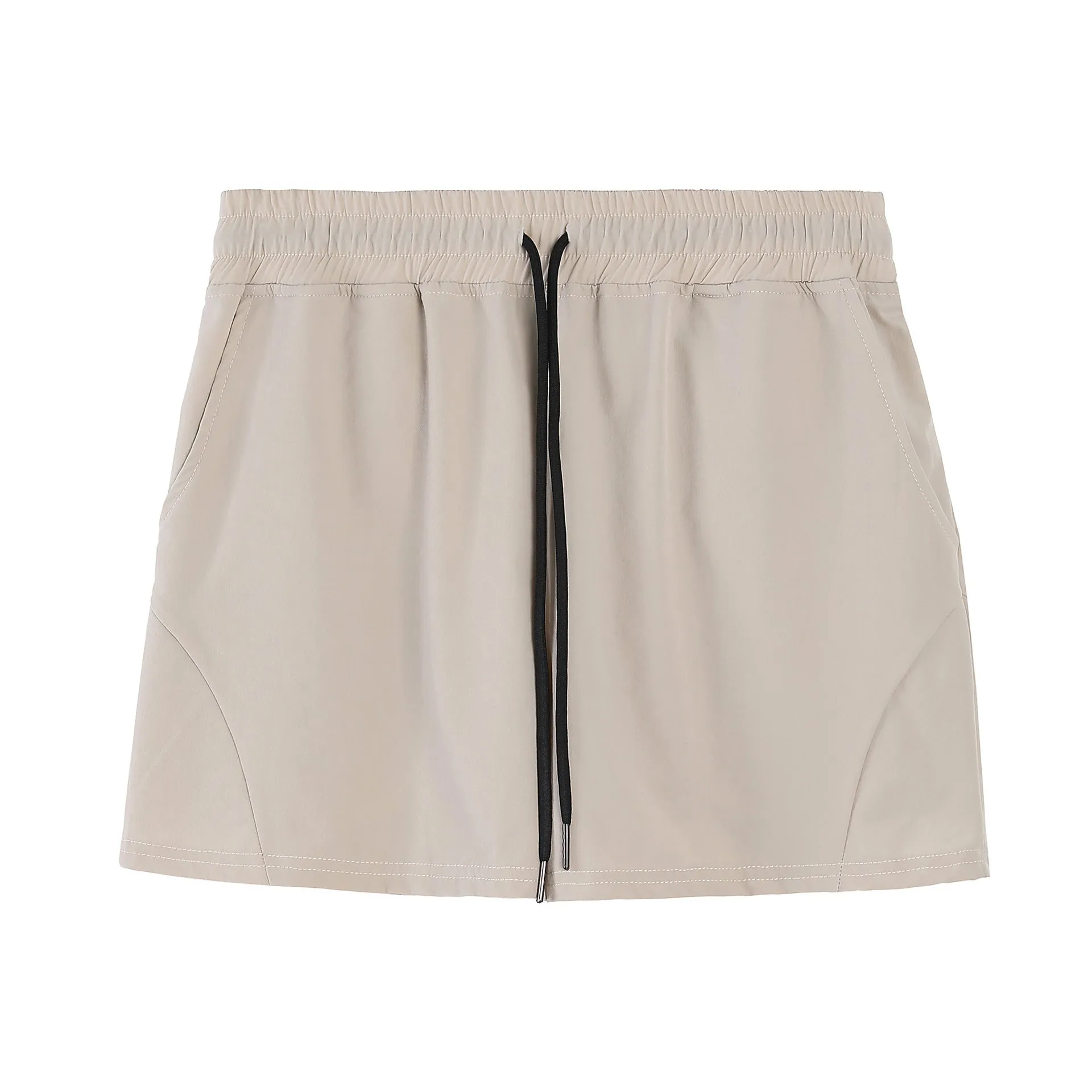 Men's thin grey polyester basketball shorts with elastic waistband for summer sports activities