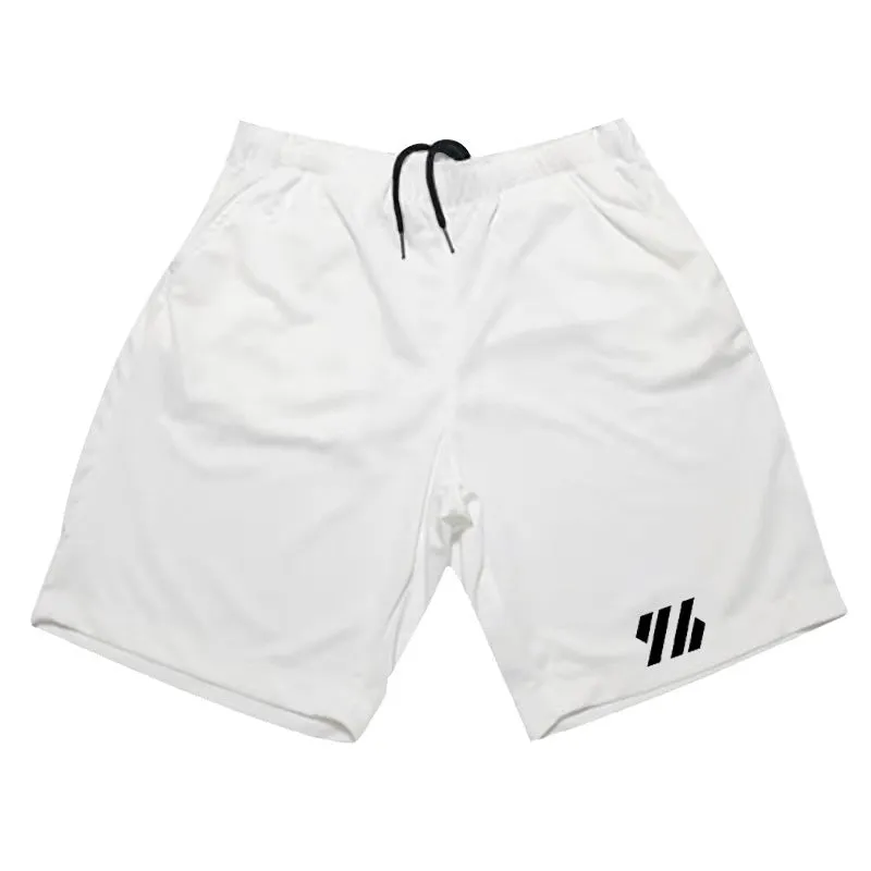 Man's metal silk fabric sports shorts in loose fit for summer running.