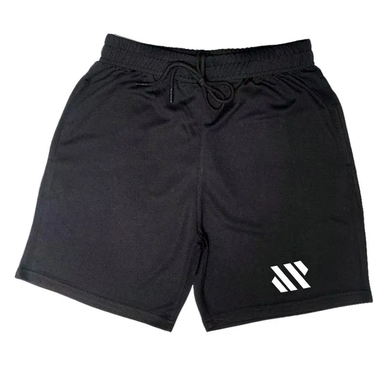 Man's metal silk fabric sports shorts in loose fit for summer running.
