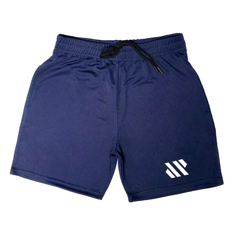 Man's metal silk fabric sports shorts in loose fit for summer running.