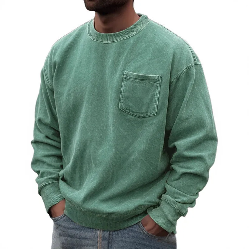 Men's pullover round neck long sleeve sweater in polyester, available in multiple colours, size S to 5XL