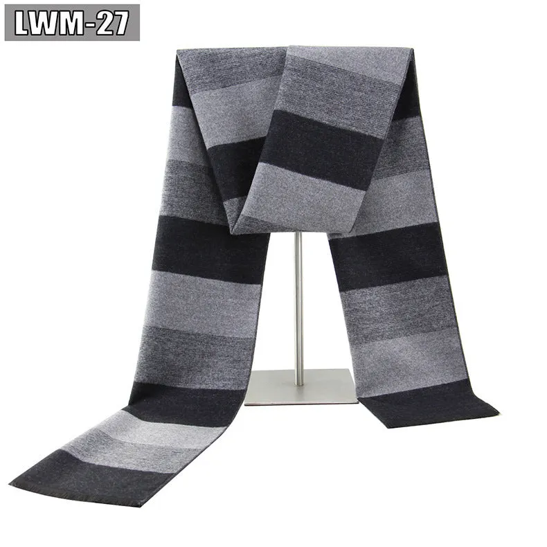 Men's plaid imitation cashmere scarf with tassels, over 175cm long, in a business style