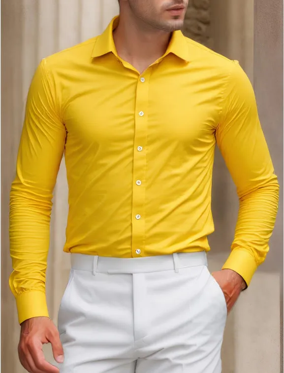 Men's summer anti-wrinkle casual shirt long-sleeved solid colour polyester cardigan loose fit