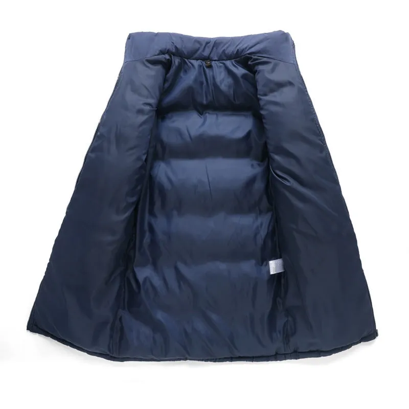 Men's long windproof waterproof cotton shell jacket in black, polyester fibre, sizes S to 5XL