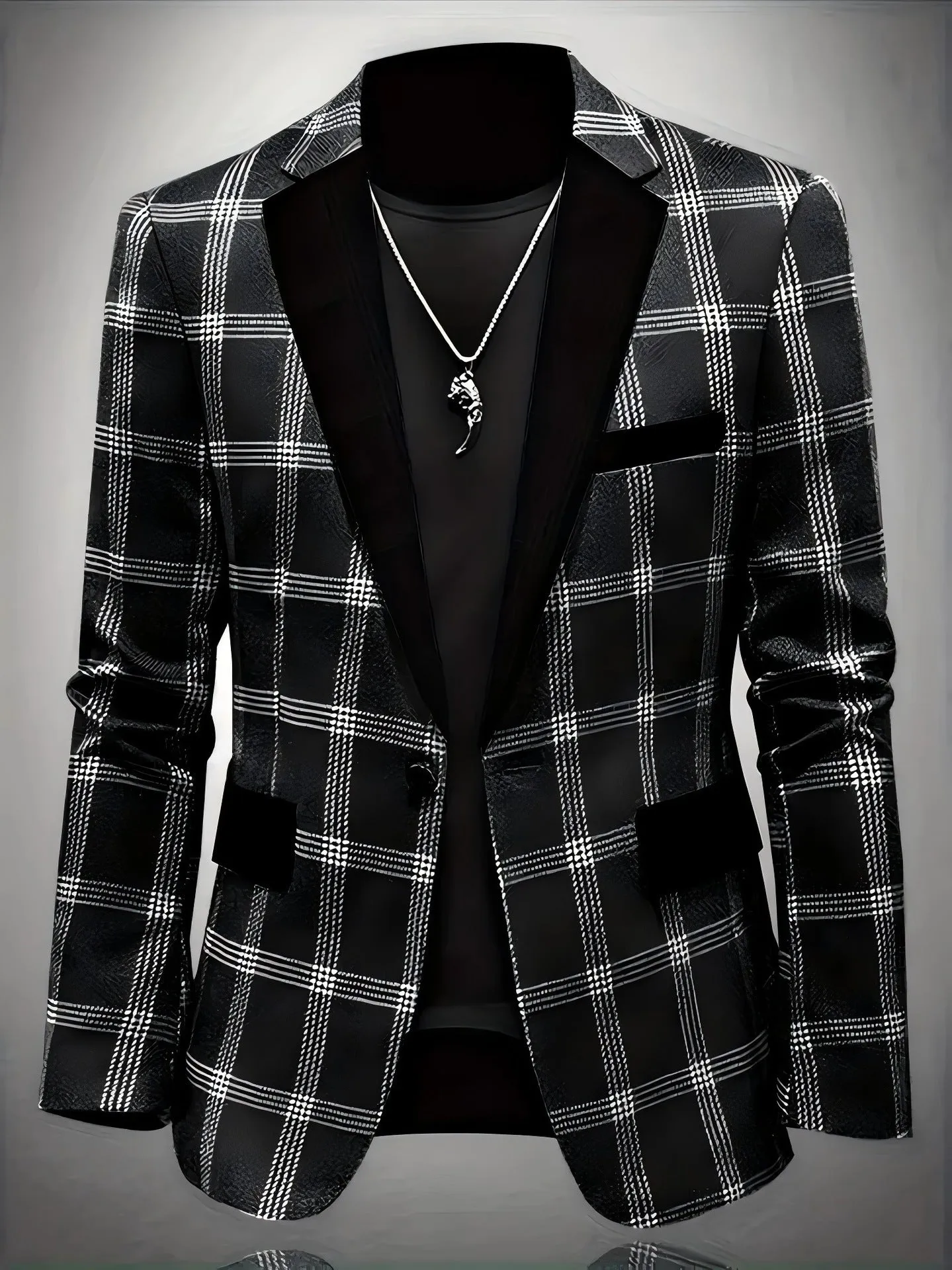 Slim fit light business suit jacket for men in blue, brown, and black, polyester viscose blend, straight version