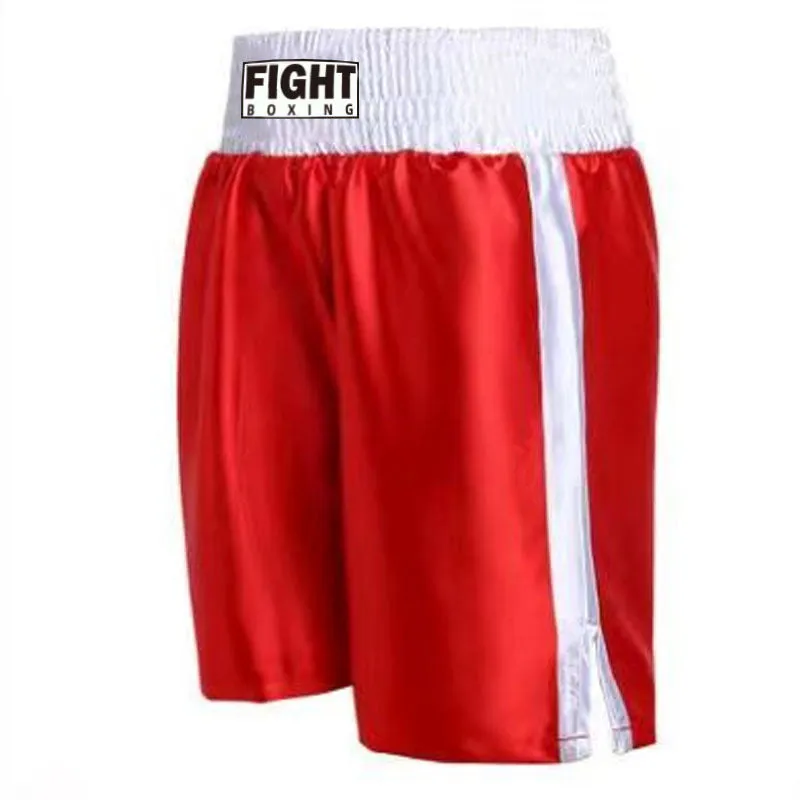 Boxing shorts with elastic waistband and side stripes in various colour combinations for kick boxing training