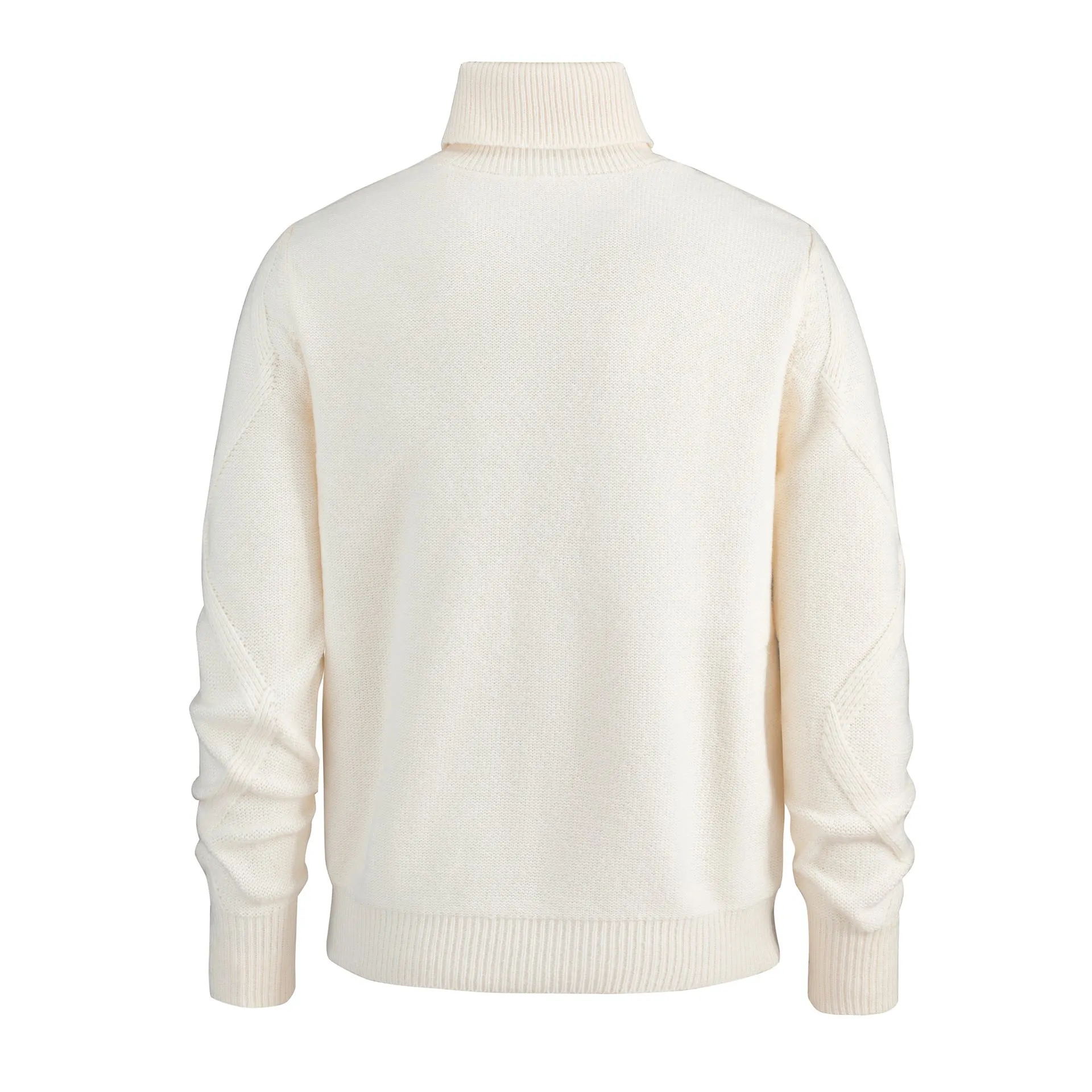 Men's slim-fit thickened turtleneck sweater in beige, 100% polyester pullover