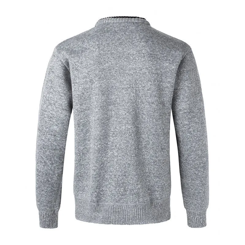 Fleece-lined V-neck cardigan in beige, loose fit for large men, European sizes S-2XL