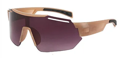 Big frame UV400 sports sunglasses for men and women with PC lens and frame in black frame blue film option