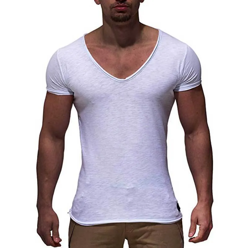 Men's v-neck short sleeve t-shirt in modal fabric, slim fit, available in multiple colours