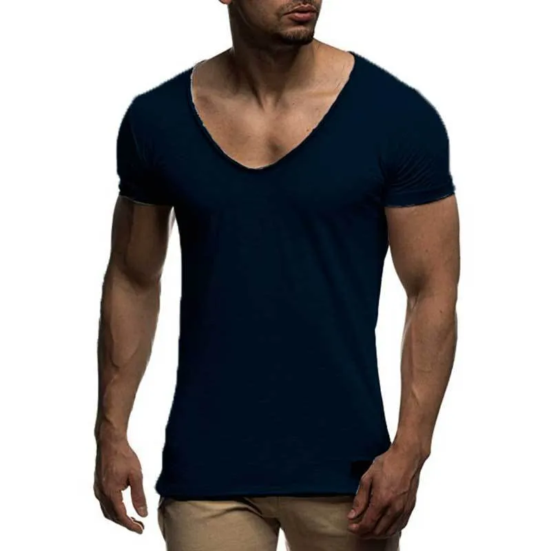 Men's v-neck short sleeve t-shirt in modal fabric, slim fit, available in multiple colours