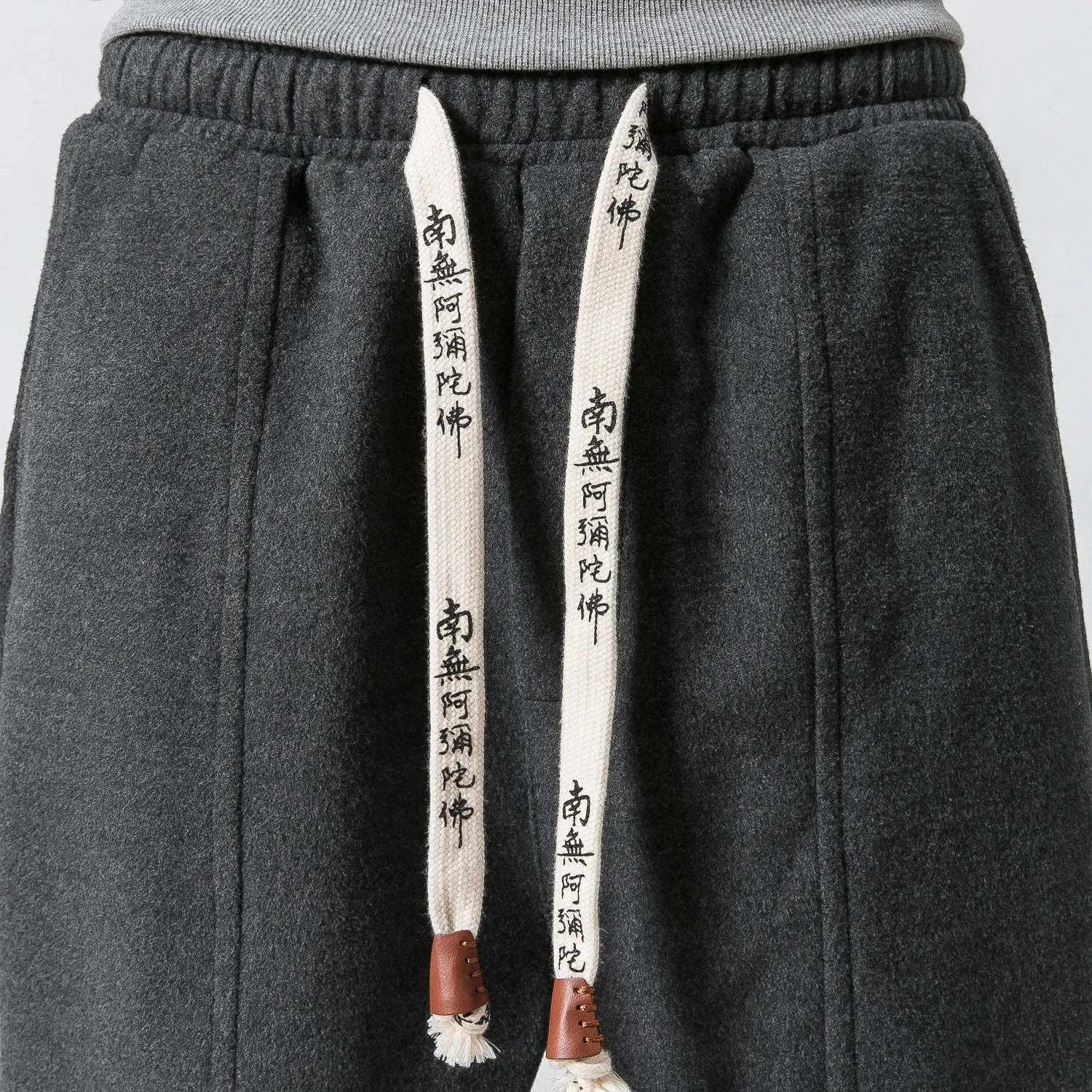 Teen loose fit harem casual pants in dark grey with elastic waist and slant pockets