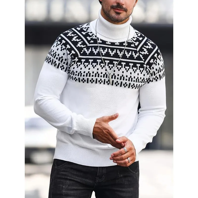 Men's loose high collar printed sweater in rabbit fur and modal blend, available in multiple colours including apricot and black