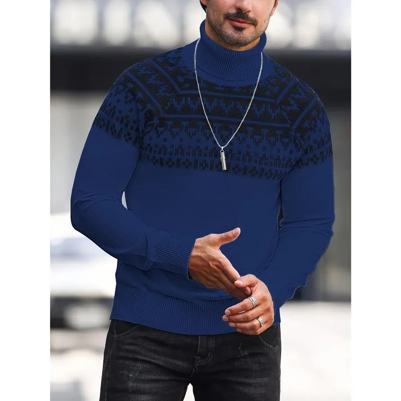 Men's loose high collar printed sweater in rabbit fur and modal blend, available in multiple colours including apricot and black