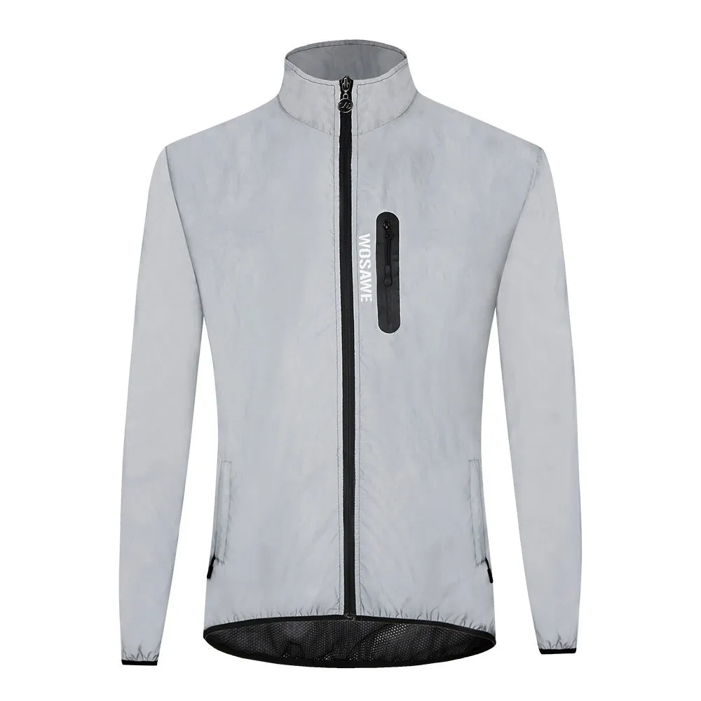 Waterproof polyester long sleeved top in BL220 Silver colour showing European sizing options