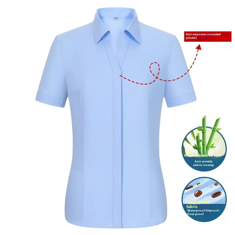 Men's slim fit square collar business shirt in bamboo fibre fabric, available in long and short sleeve styles.