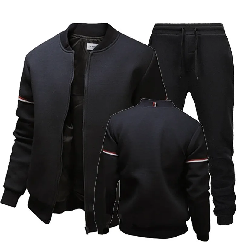 Outdoor sports baseball uniform two-piece set in black, white, and navy blue, polyester fabric, sizes S to XXXXL