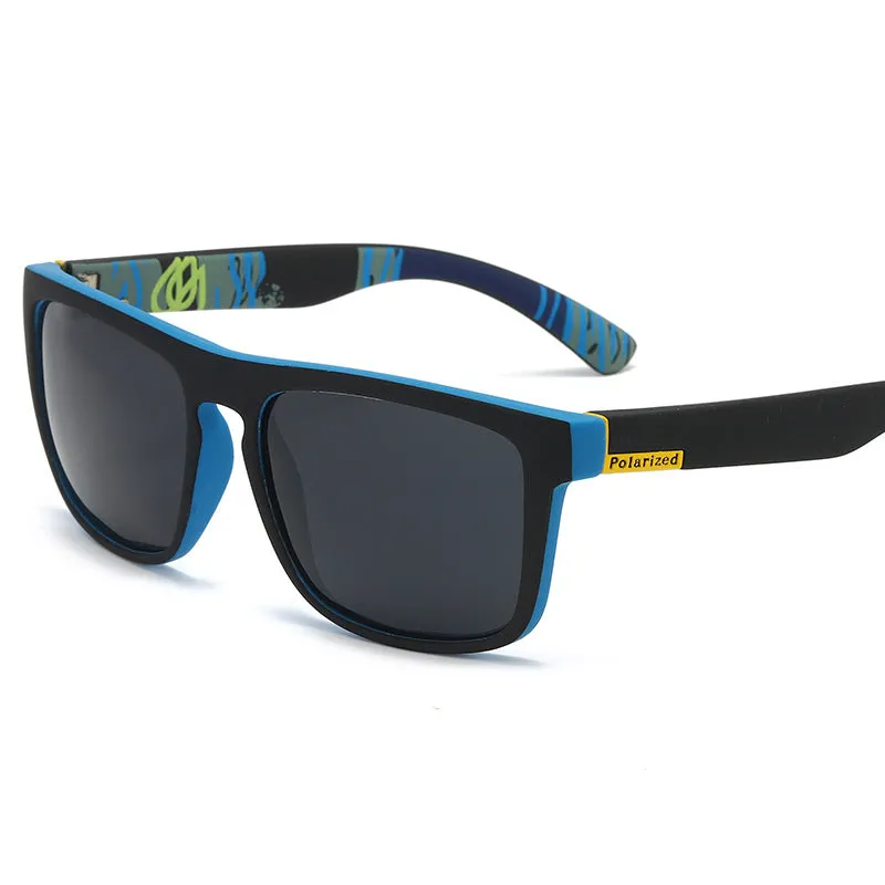 Elastic paint fashion sunglasses square frame UV400 polarised lens sporty style for men and women