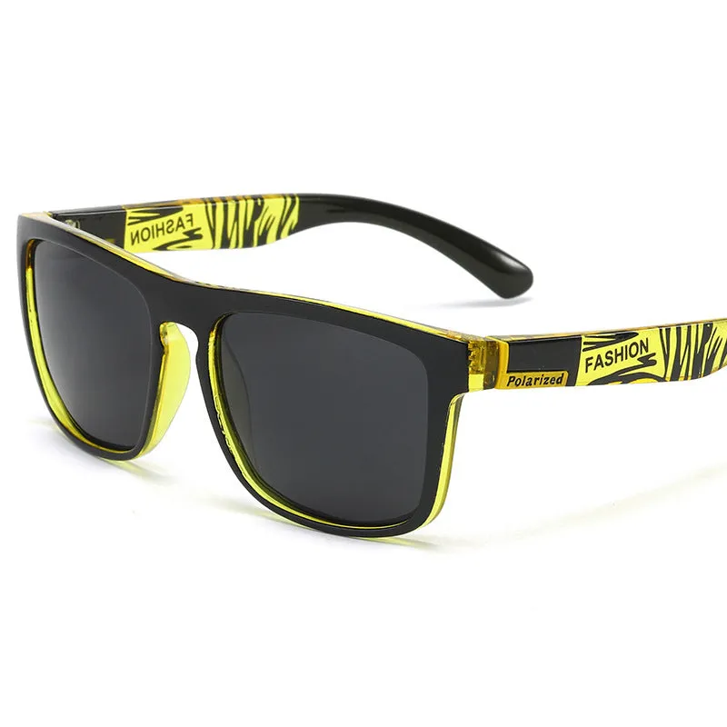 Elastic paint fashion sunglasses square frame UV400 polarised lens sporty style for men and women