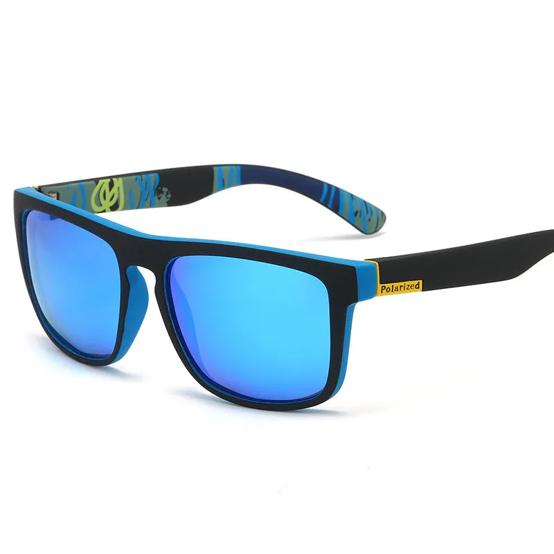 Elastic paint fashion sunglasses square frame UV400 polarised lens sporty style for men and women