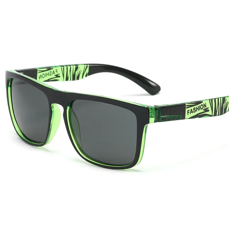 Elastic paint fashion sunglasses square frame UV400 polarised lens sporty style for men and women