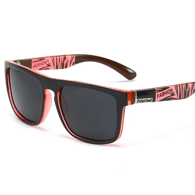 Elastic paint fashion sunglasses square frame UV400 polarised lens sporty style for men and women