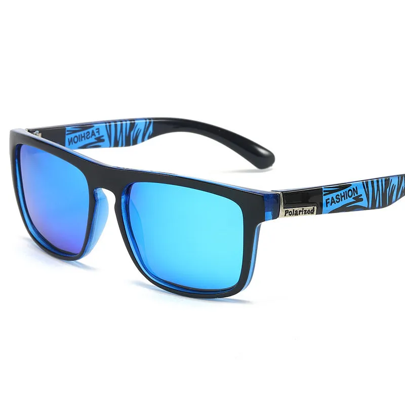 Elastic paint fashion sunglasses square frame UV400 polarised lens sporty style for men and women