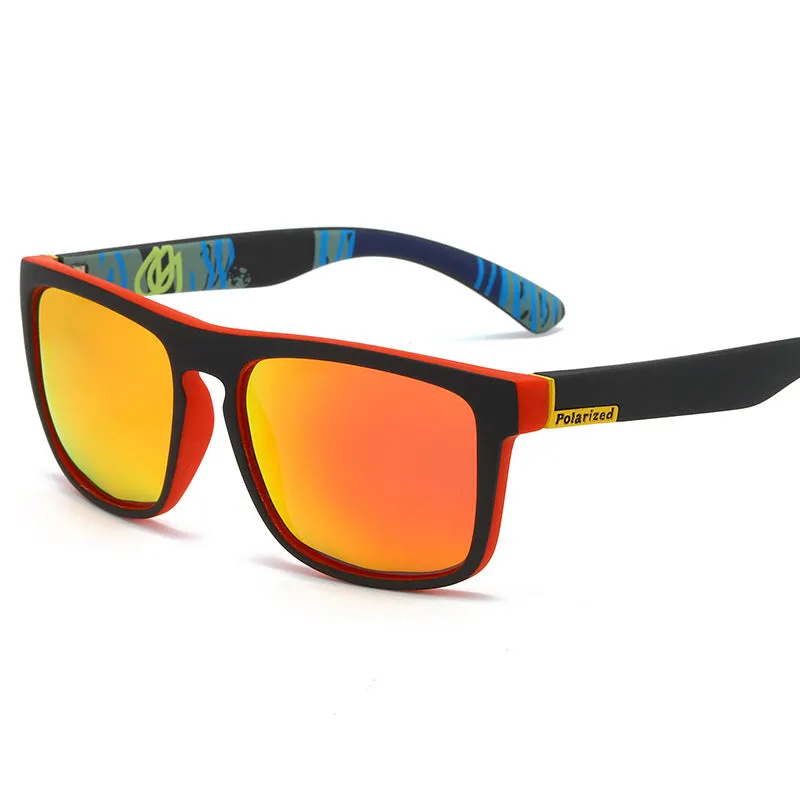 Elastic paint fashion sunglasses square frame UV400 polarised lens sporty style for men and women