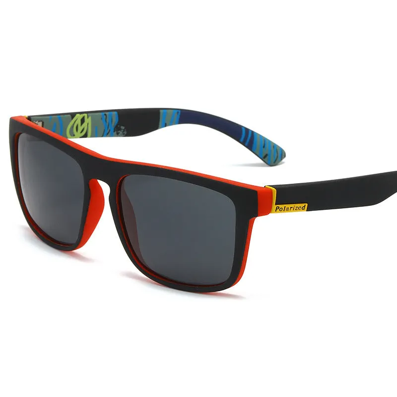 Elastic paint fashion sunglasses square frame UV400 polarised lens sporty style for men and women