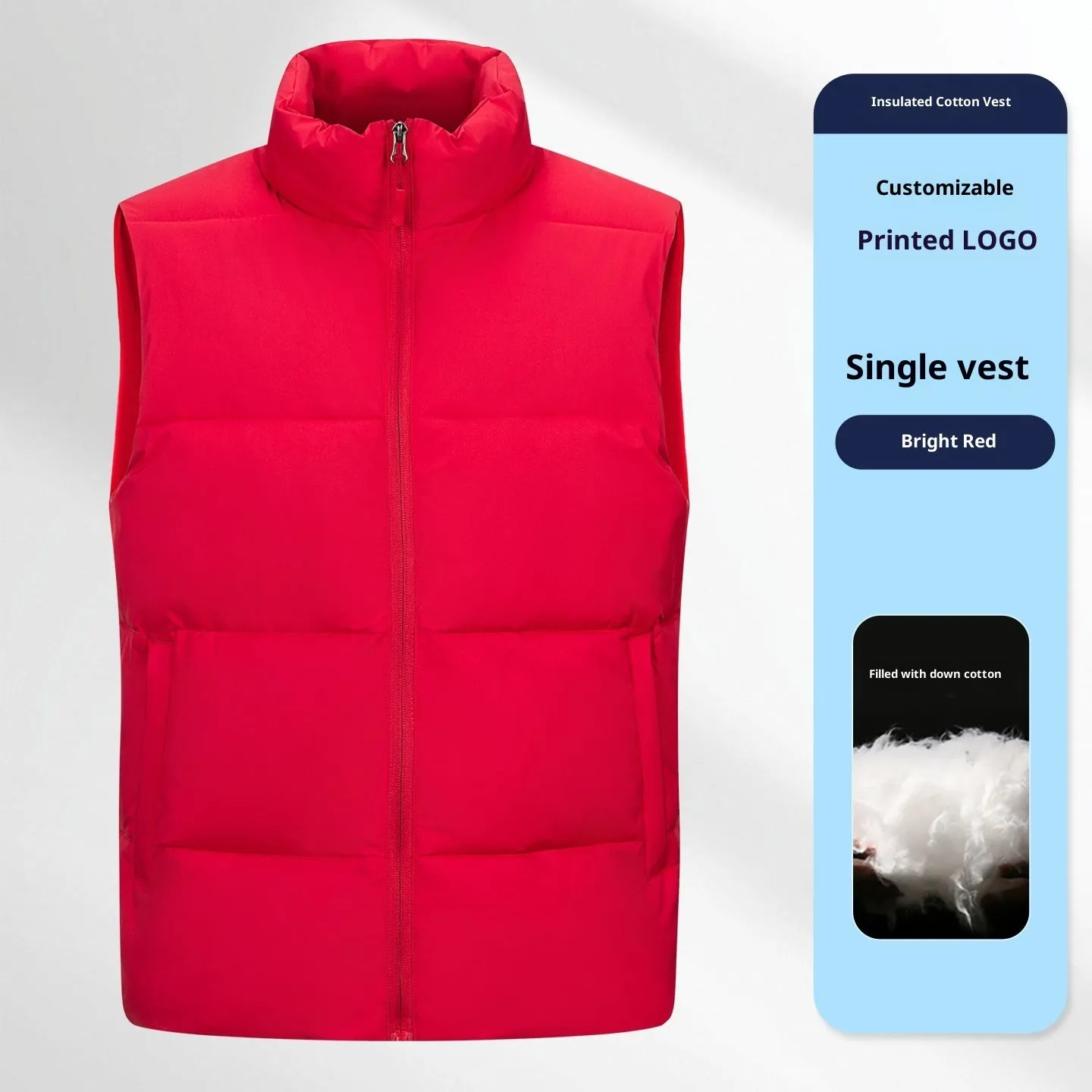 Soft Shell Waterproof Down Cotton Vest Work Clothes for Men in Black Red Deep Purplish Blue L to 5XL Autumn Cold Protection Polyester Large Size
