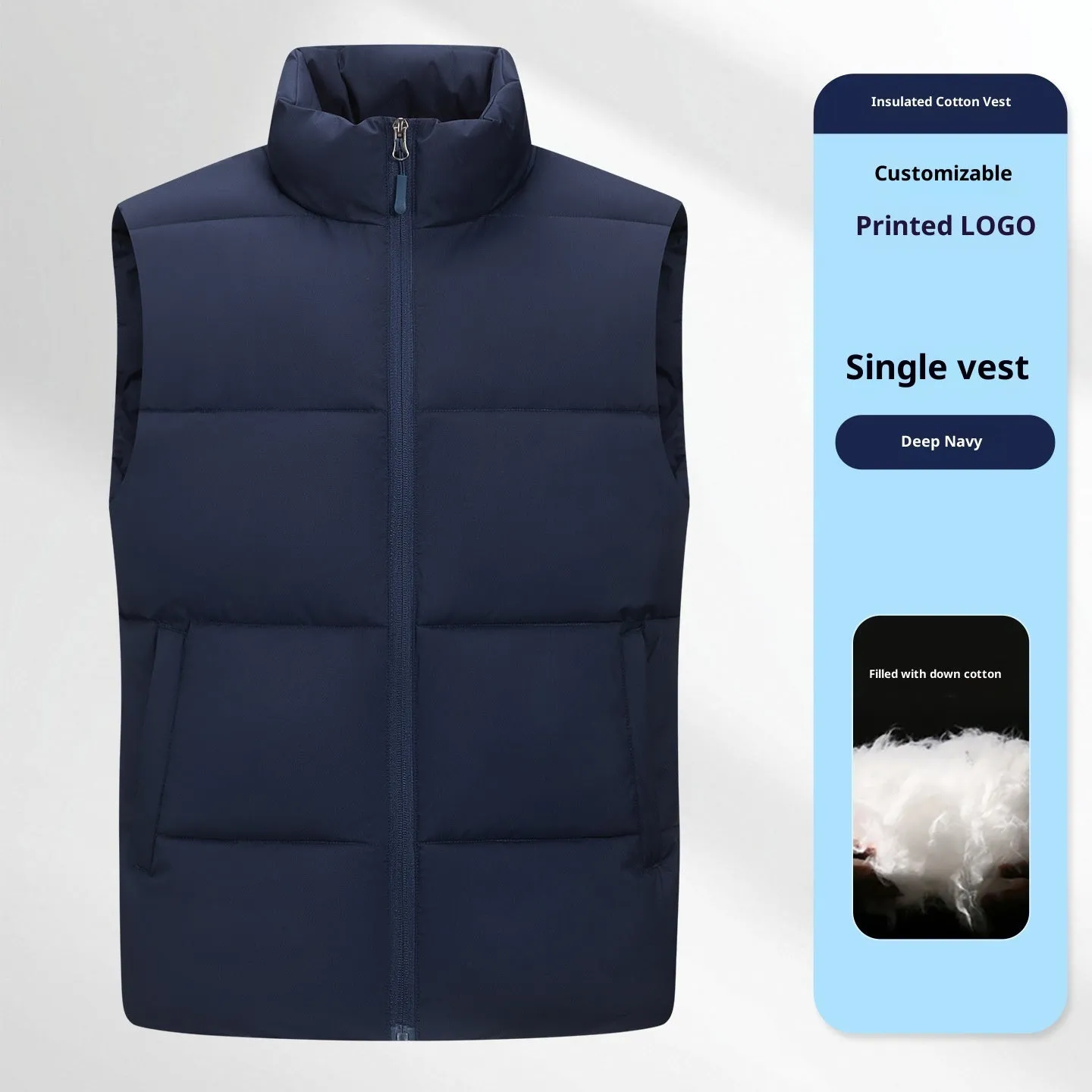 Soft Shell Waterproof Down Cotton Vest Work Clothes for Men in Black Red Deep Purplish Blue L to 5XL Autumn Cold Protection Polyester Large Size