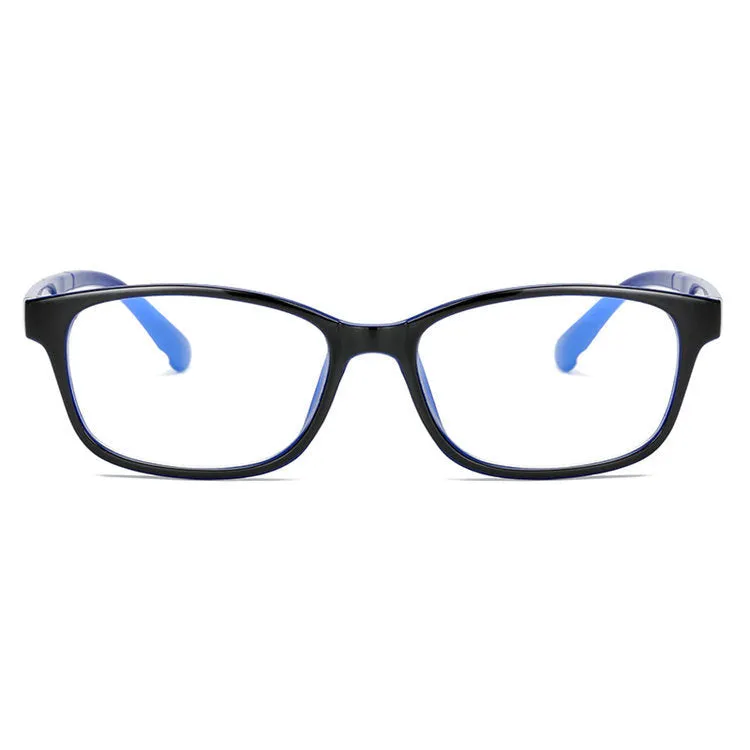 Anti-radiation glasses in full PC frame, blue finish, for unisex use with anti-blue light protection